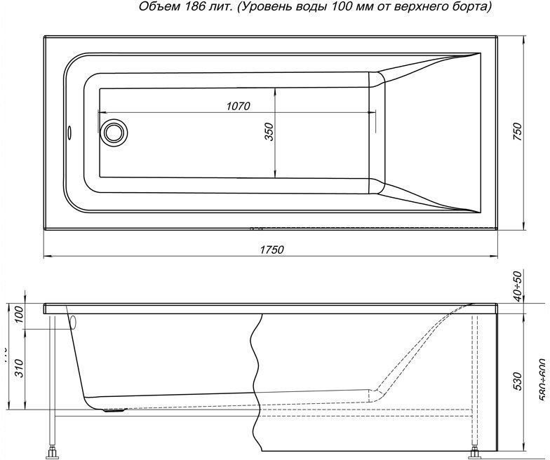 Фронтальный экран Aquanet Bright 175 Фронтальный экран Aquanet Bright 175