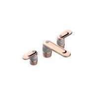 THG CORVAIR A MANETTES FIOR DI BOSCO Смеситель для раковины на 3 отверстия, для установки на мраморную столешницу, с донным клапаном, цвет Blush PVD