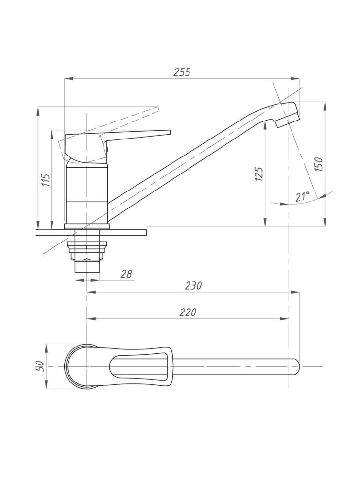 Смеситель для кухни ПСМ-ПРОФСАН PSM-425-017 ПЛЮС тип См-МОЦБА, См-УмОЦБА, артикул PSM-425-017