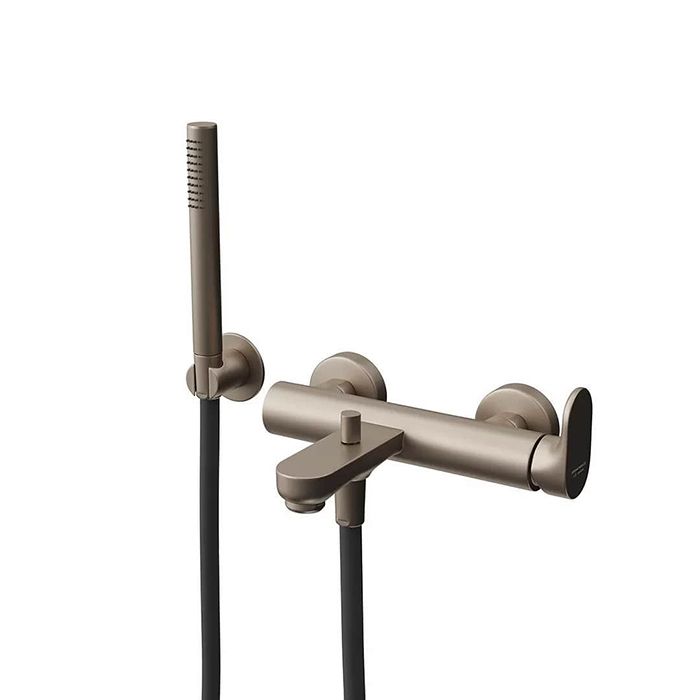 Ручной душ OLE с держателем для лейки и шлангом без выхода для подачи воды, золотой атласный