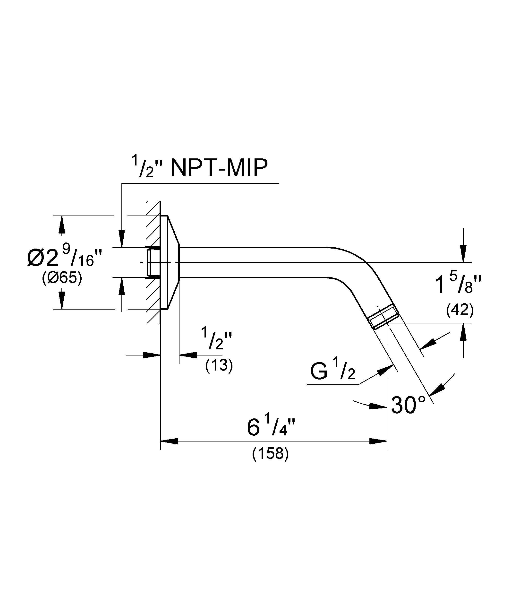 Душевой кронштейн GROHE Relexa neutral 203 мм, хром (27412000) Душевой кронштейн GROHE Relexa neutral 203 мм, хром (27412000)
