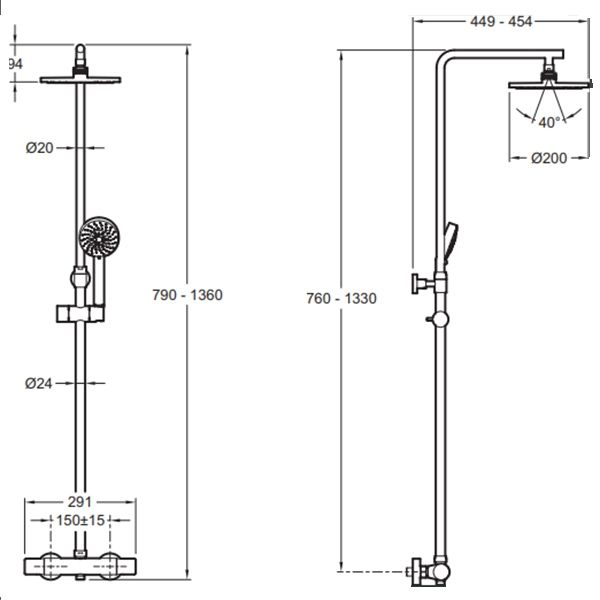 Душевая система JACOB DELAFON BRIVE E24322-CP (хром, металл/пластик, 160-см), шт