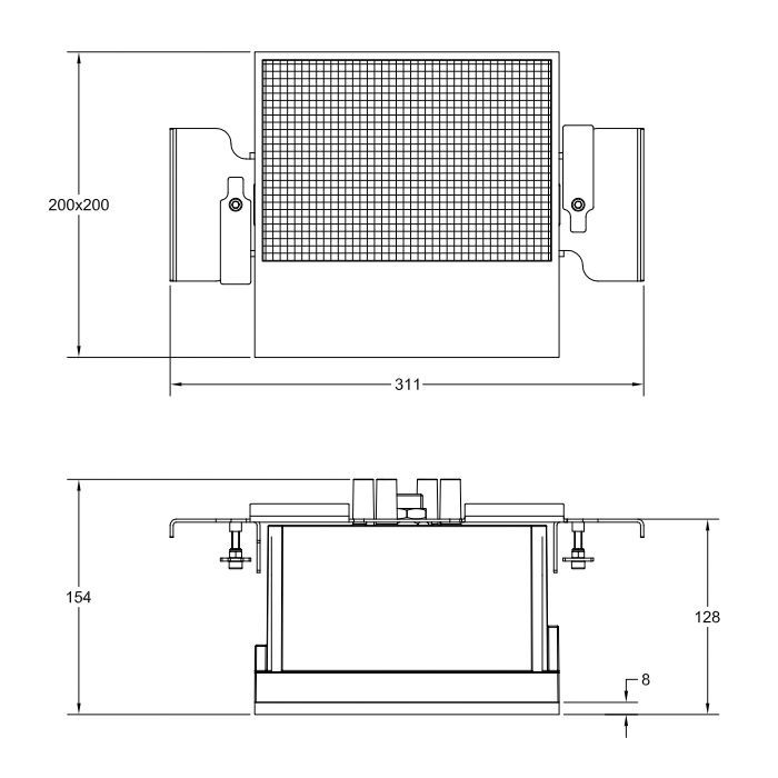 GESSI BINARIO Модуль 200х200 мм., аудио, для подключения к 61112 или для прямого проводного подключения, установка Shift-Fix, цвет Mirror Steel