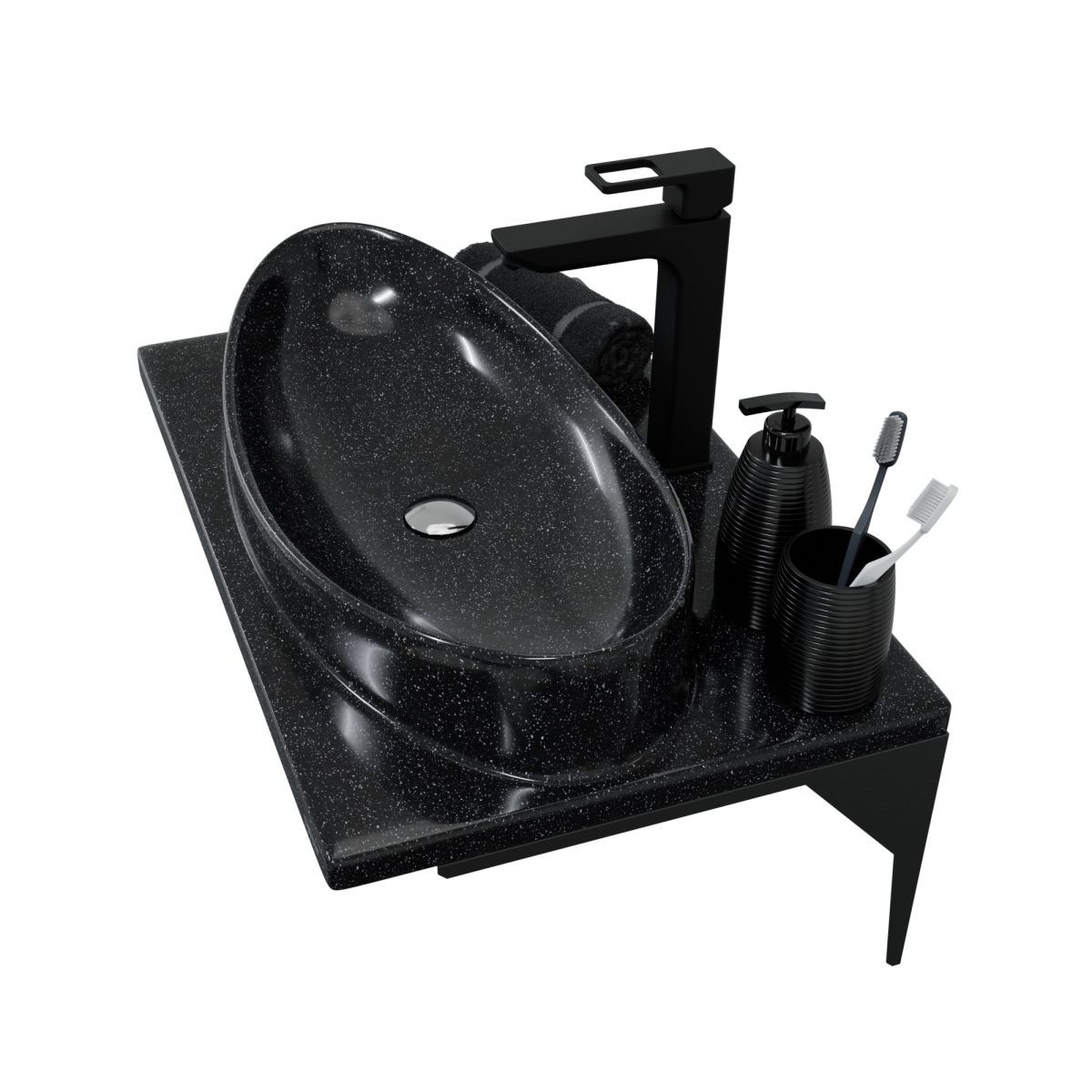 Умывальник "Вега 70" литой мрамор, млечный путь, W