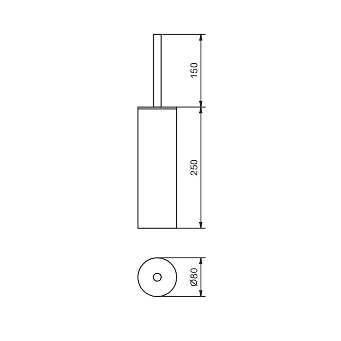 FANTINI YOUNG Ершик для унитаза, напольный, отделка матовая натуральная сталь