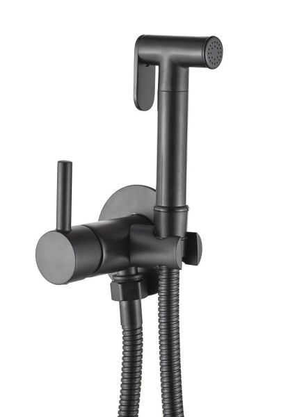 AQG, комплект гигиенического душа TAUS со смесителем на холодную и горячую воду, цвет черный матовый
