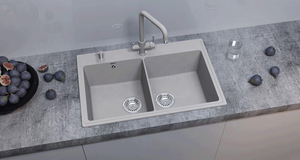 Кухонная мойка Ulgran Quartz Ruma 780-05, бетон, артикул Ruma 780-05