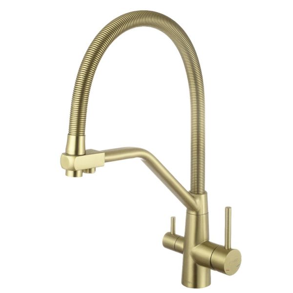 Смеситель для кухни с подключением к фильтру Fmark FS0762C, матовое золото