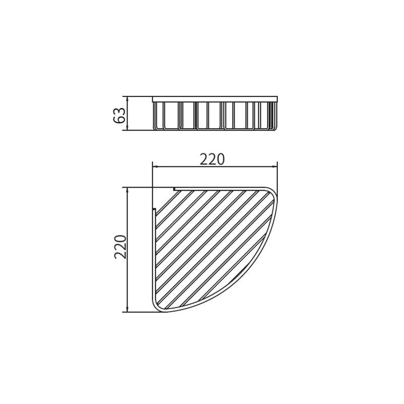 Полка металлическая угловая FASHUN A5335, хром