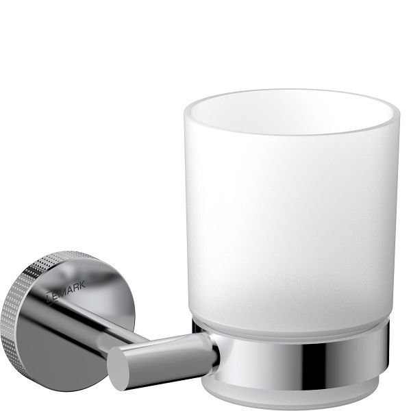 Стакан для ванной Lemark BELUGA подвесной, сталь, стекло, хром (LMA-8035S-C)
