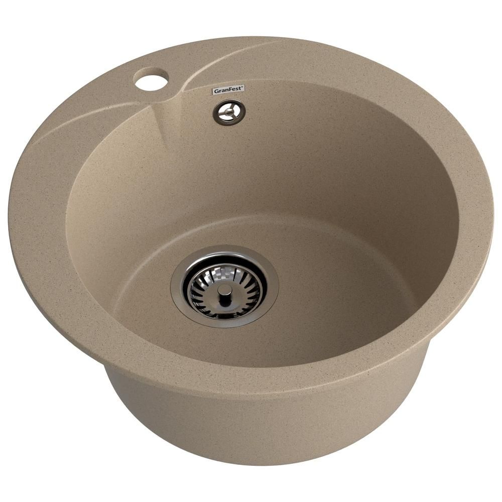 Кухонная мойка GranFest RONDO 480, песок, артикул R-480 песочный