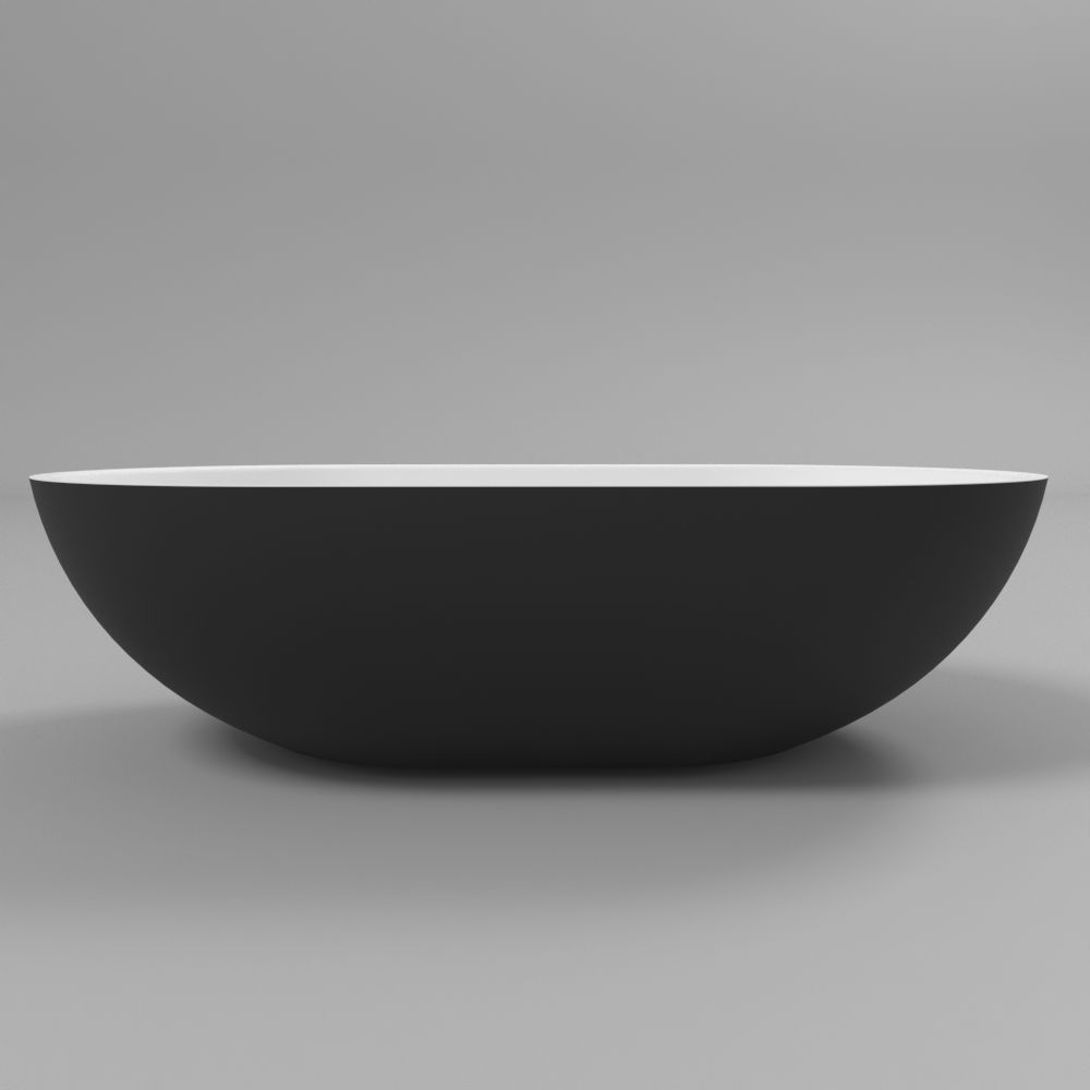 Умывальник WHITECROSS Amber 60x35 (черный/белый мат) иск. камень