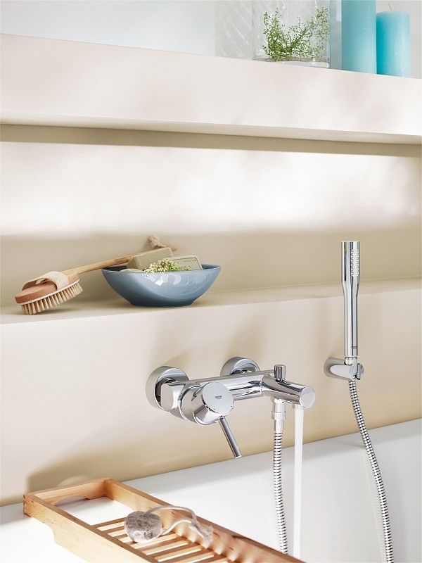 Смеситель для ванны с душем  GROHE CONCETTO 32211001 (хром, H-15,6), шт Смеситель для ванны с душем  GROHE CONCETTO 32211001 (хром, H-15,6), шт