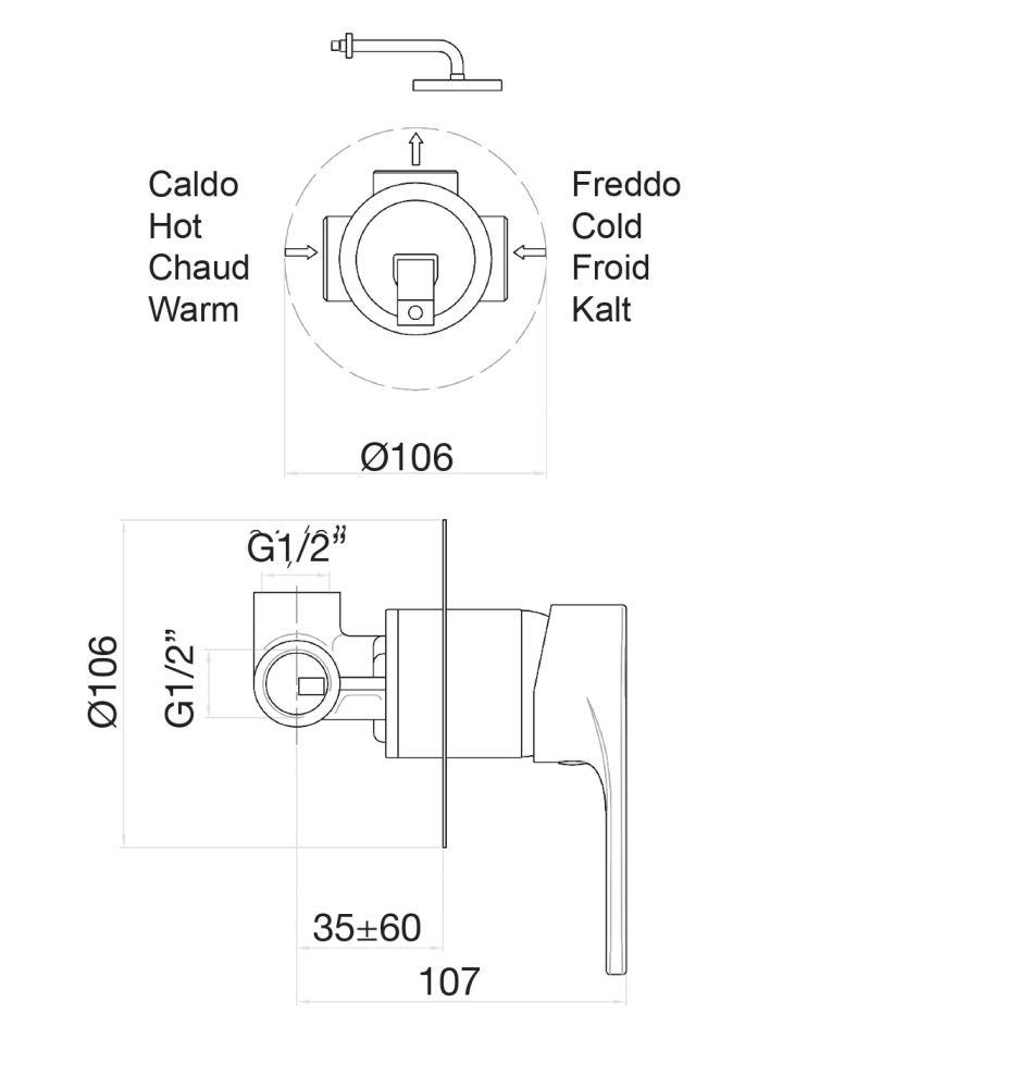 Смеситель для душа Fiore KERA 88BB7565, белый, артикул 88BB7565