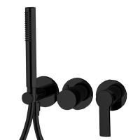 Fima Carlo Frattini Mast Смеситель для душа, встраиваемый, на 2 источника с ручным душем, цвет: чёрный матовый
