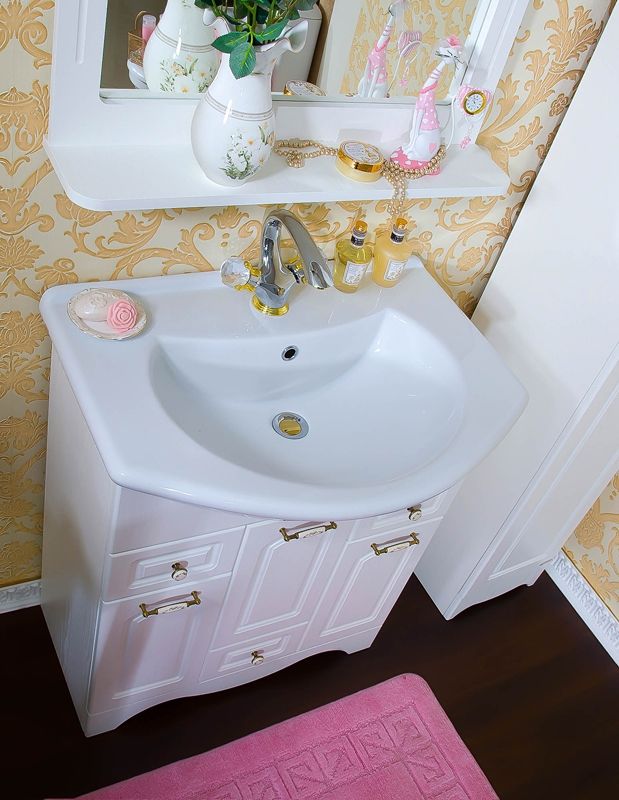 Зеркало Бриклаер Анна Лаура 75 с подсветкой Белое