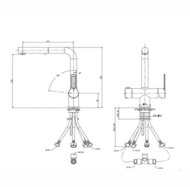 Смеситель для кухни Paffoni Ringo RIN295BO, артикул RIN295BO