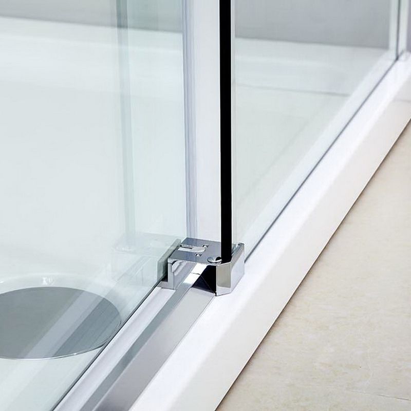 Душевой уголок Black&White Stellar Wind S201-1000х1000 радиальный профиль Серебристый хром стекло прозрачное