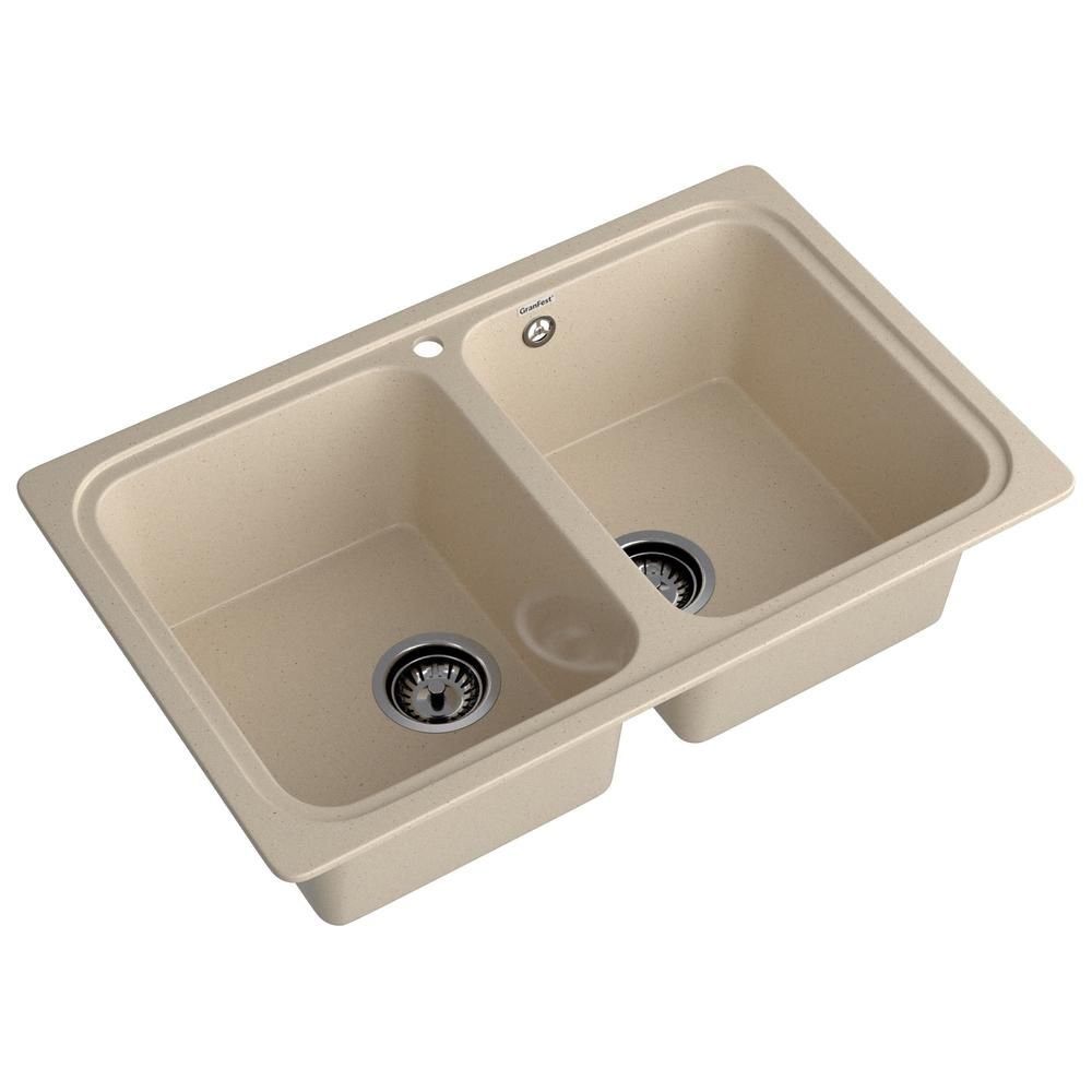 Кухонная мойка GranFest STANDART 780K, кашемир, артикул S-780K кашемир