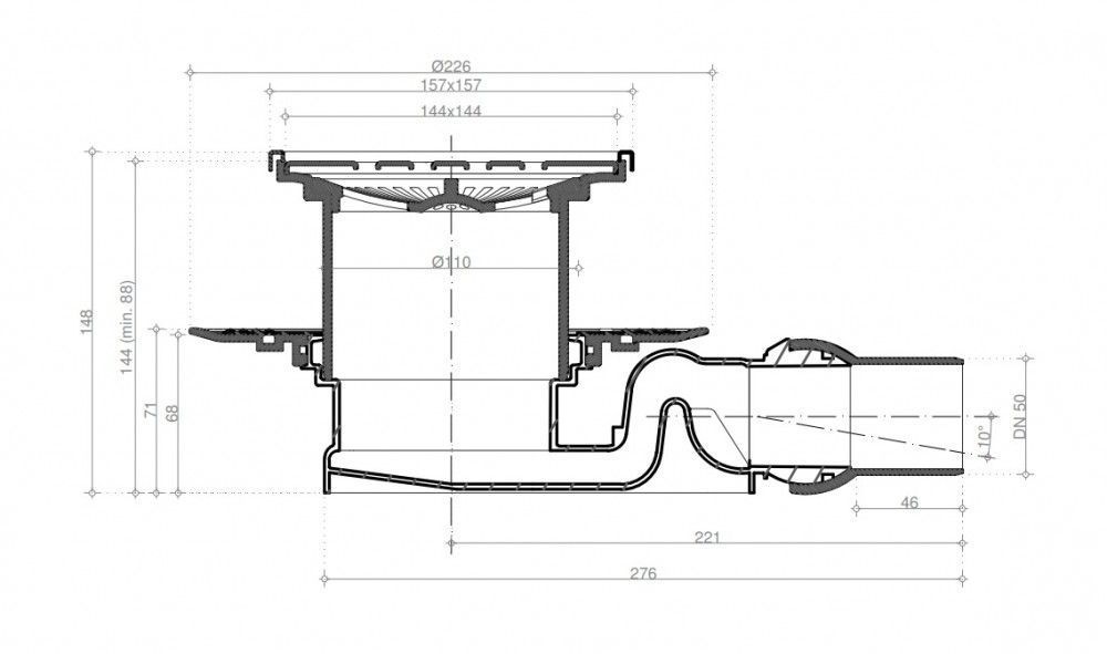 Душевой трап PESTAN CUNFIUO Standard Drops 4 Mask 13000079 (хром), шт