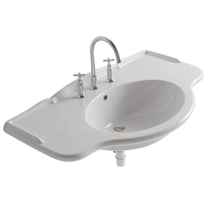 GLOBO Paestum Раковина подвесная/на мебель 110*60см с 1 отв. под смеситель, с комплектом креплений, цвет: белый