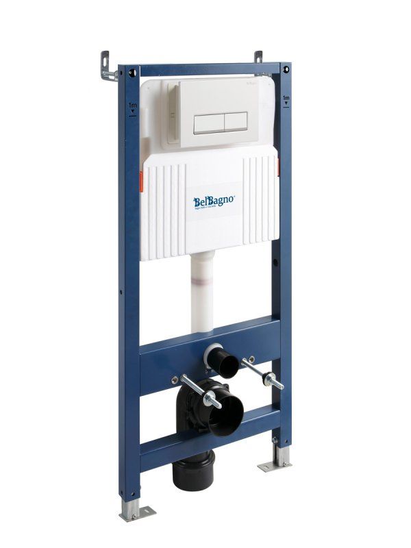 Инсталляция BELBAGNO для подвесного унитаза в комплекте с кнопкой смыва BB-101-M-BR, артикул BB-101-M-BR