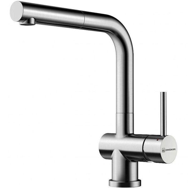 Смеситель для кухни, OMOIKIRI, Koriyama-S, тип открывания воды-однорычажный, тип регулирования воды-керамический картридж, монтаж-на раковину/столешницу, отверстия для монтажа-1, высота, мм-290, вынос излива, мм-220, тип излива-выдвижной, поворотный, вытя