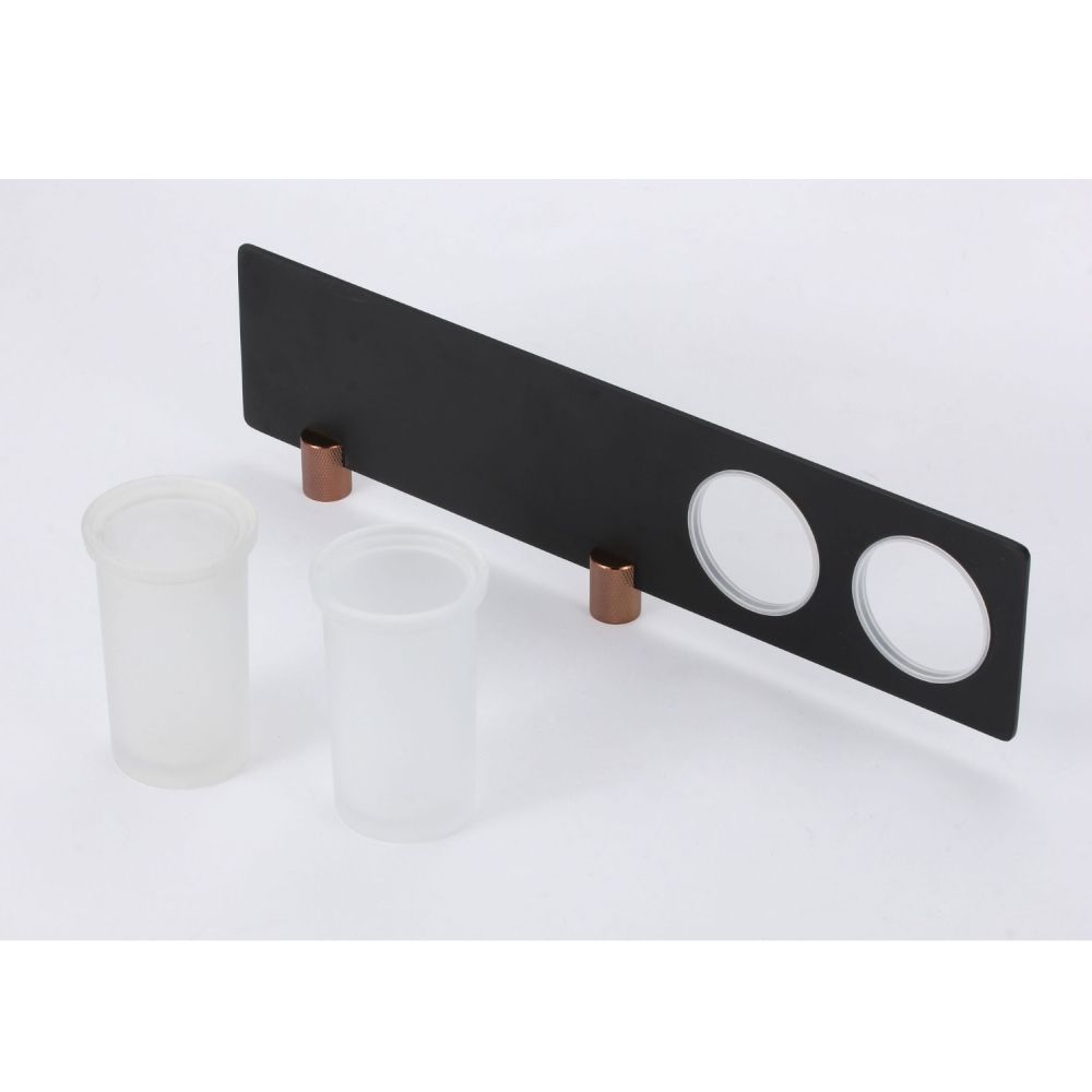 Стакан для ванной комнаты двойной Savol S-002168HD, черный/бронза, артикул S-002168HD