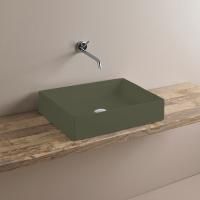 Artceram SCALINO Раковина накладная 38х55 см, без отв под смеситель, без слив перелива, в комплекте с керамическим сливом, цвет "цемент"mate