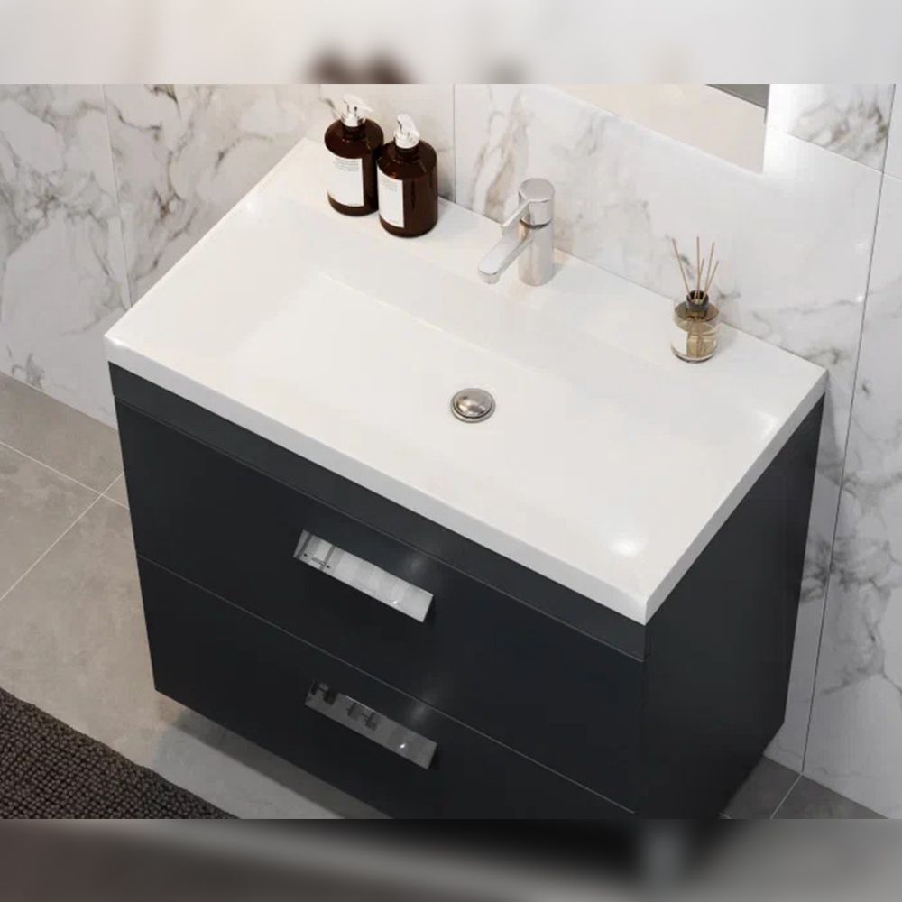 Тумба под раковину напольная Velvex Orlando tn.ORL.CLA.80.2Y графит, 80 см, артикул tn.ORL.CLA.80.2Y графит