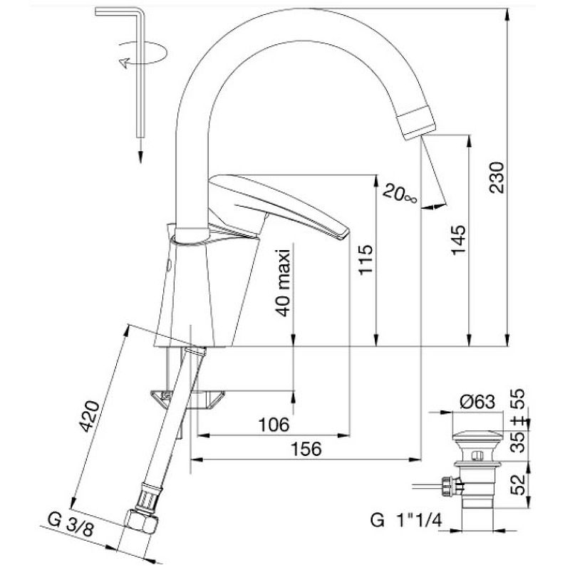 Смеситель кухни Jacob Delafon Panache E72241-CP Хром, артикул E72241-CP