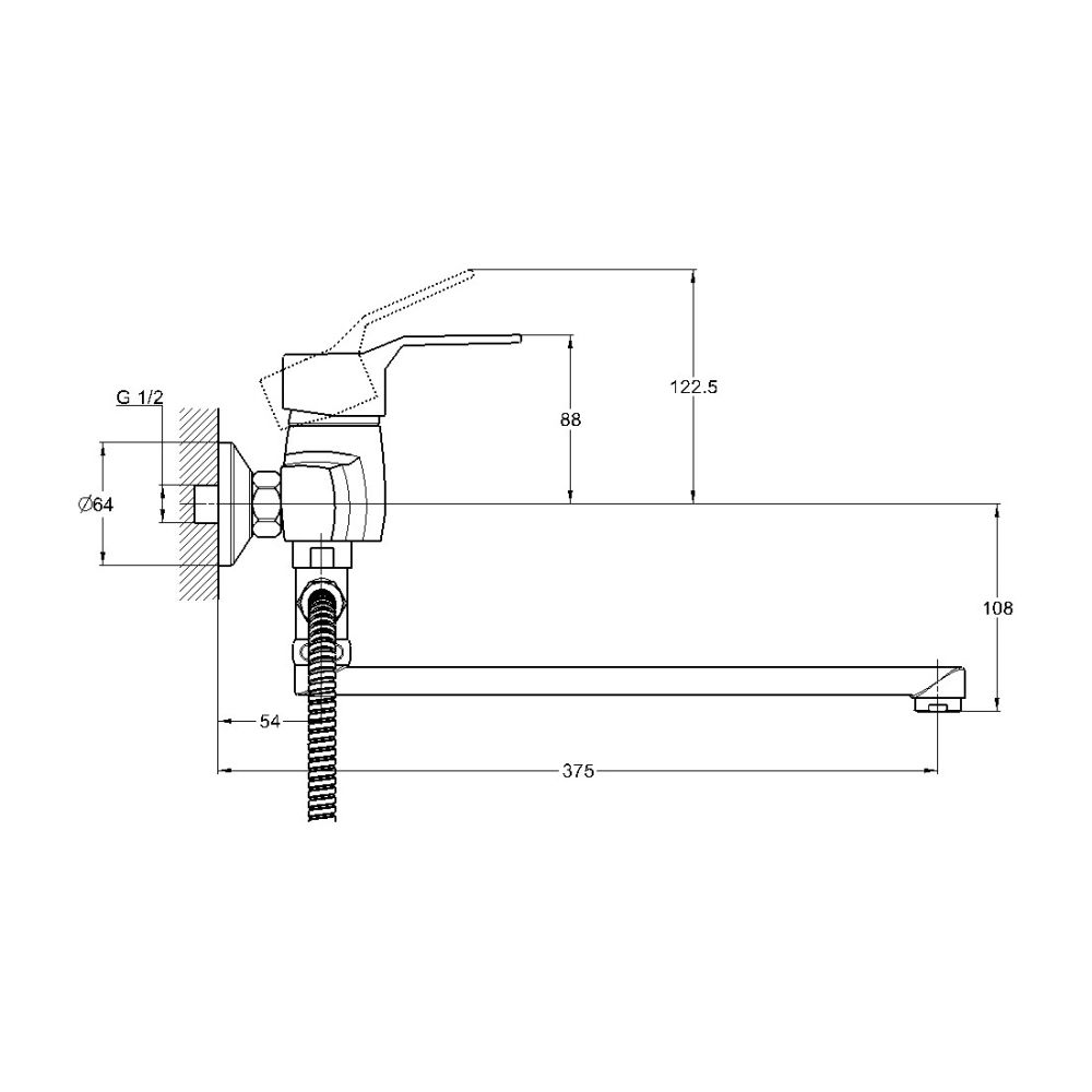 Смеситель для ванны G.Lauf ZDN6-A183, хром