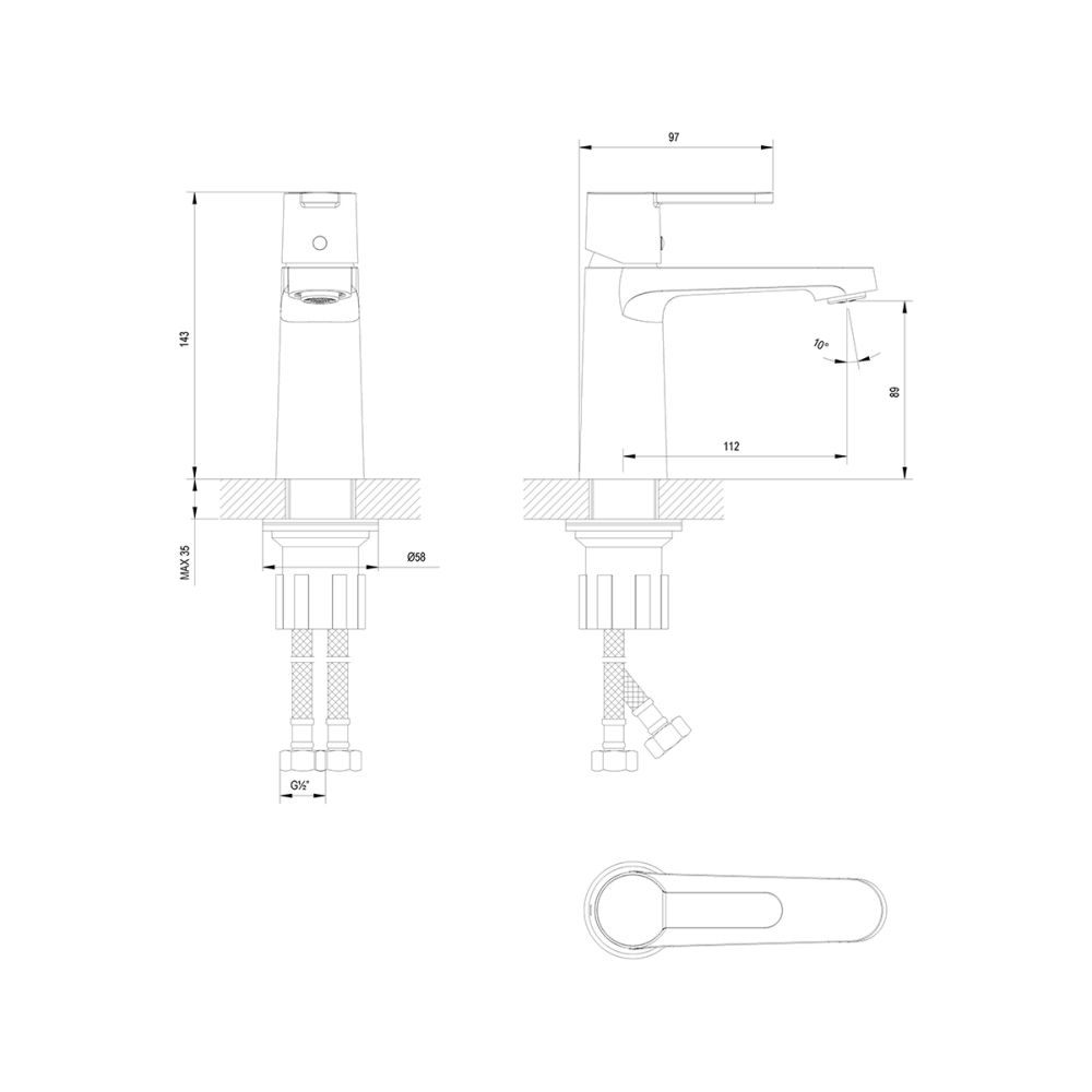 Смеситель Lemark Ladoga для раковины (LMF-0712B-BL), артикул LMF-0712B-BL