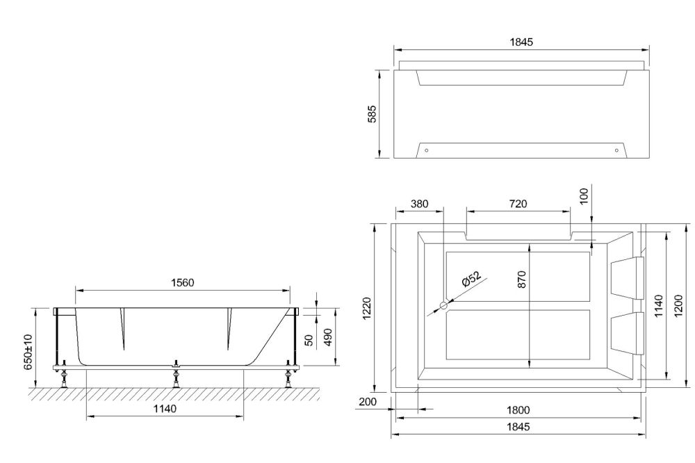 Акриловая ванна Royal Bath  TRIUMPH RB665100 180х120х65 с каркасом, артикул RB665100K
