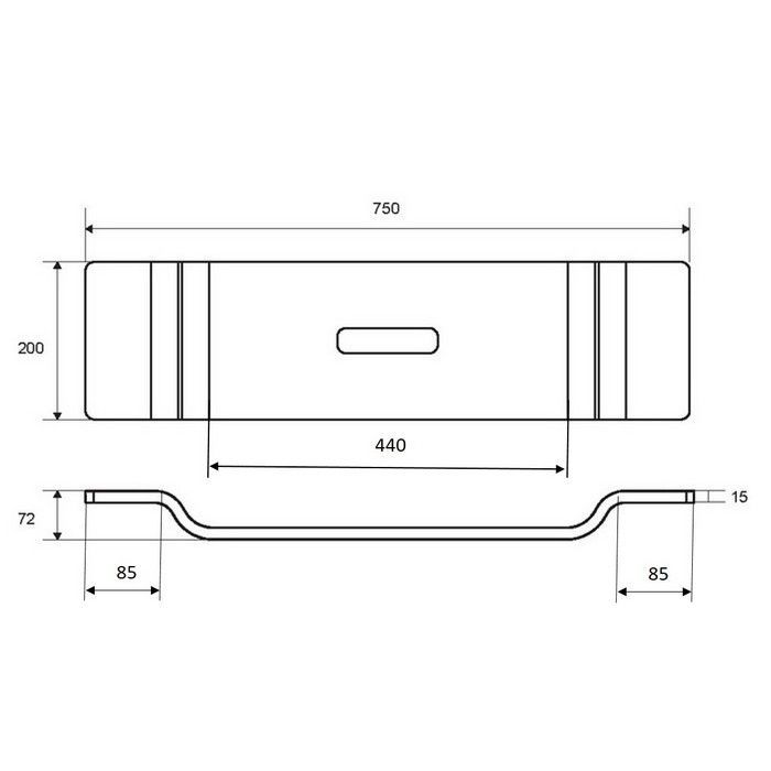Полка на ванну изогнутая EXCELLENT ZEN