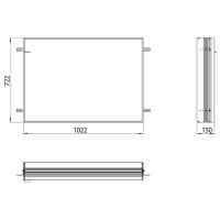 Emco Asis prime Встраиваемая рама для зеркального шкафа, B1022xH722mm