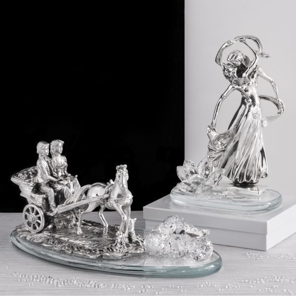 CTF, пара танцоров, 20х11х29 см, цвет серебро