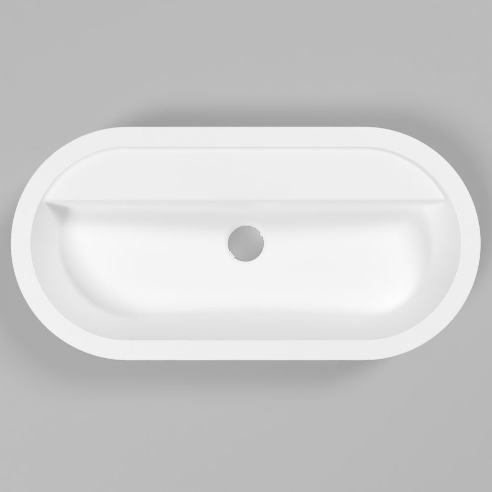 Умывальник WHITECROSS Malachite F 70x35 (белый мат) иск. камень