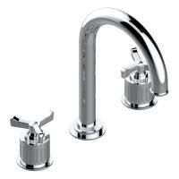 THG HAMPTONS Смеситель для раковины на 3 отверстия, в комплекте с донным клапаном, цвет хром