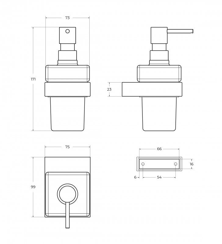 SLIDER-SOIS-V-01 Диспенсер для мыла подвесной, стекло, исполнение хром, артикул SLIDER-SOIS-V-01