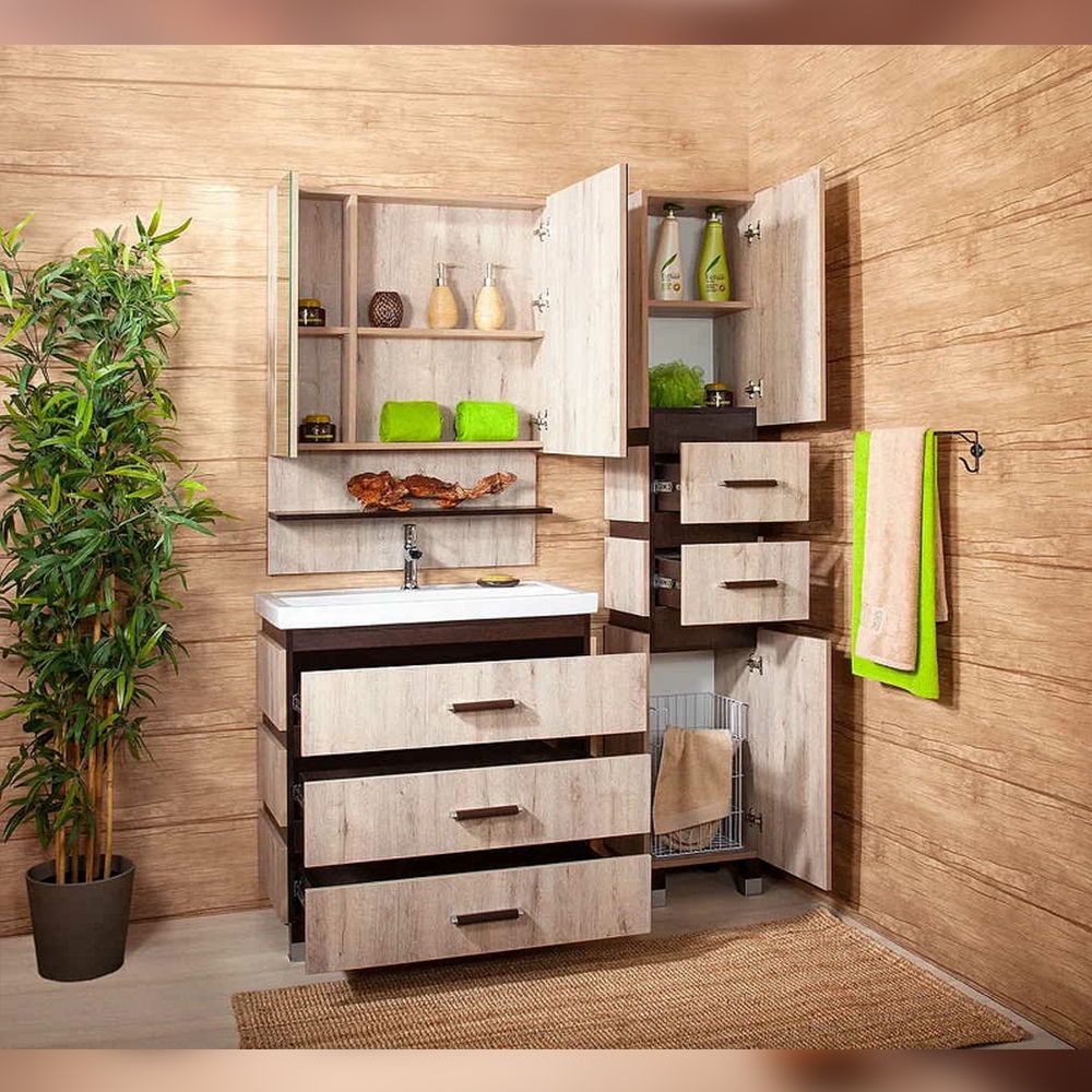 Комплект мебели для ванной Бриклаер ТЕХАС 80, кантри/венге, артикул ТЕХАС 80