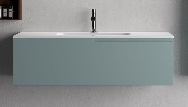 IBC Era, тумба под раковину 120 см центральная, со скрытой ручкой в правой части, цвет шалфей матовый