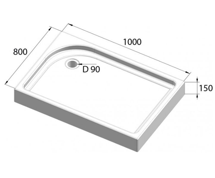 Акриловый поддон для душа BelBagno Tray L 100x80x15 TRAY-BB-AH-100/80-15-W-L Белый L с антискользящим покрытием Акриловый поддон для душа BelBagno Tray L 100x80x15 TRAY-BB-AH-100/80-15-W-L Белый L с антискользящим покрытием