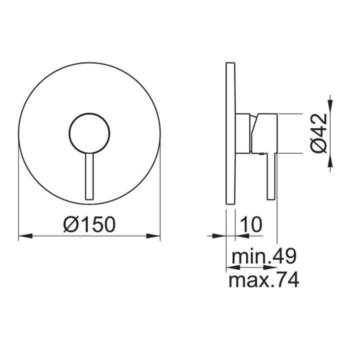Almar ROUND CORE Внешняя часть смесителя на 2 потребителя, золото PVD Almar ROUND CORE Внешняя часть смесителя на 2 потребителя, золото PVD