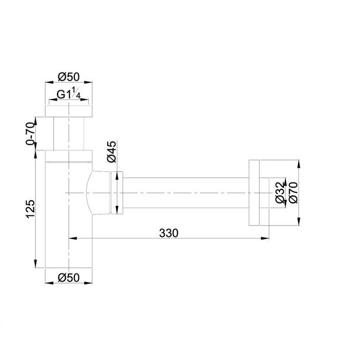 Сифон для умывальника декоративный A186BR (бронза)