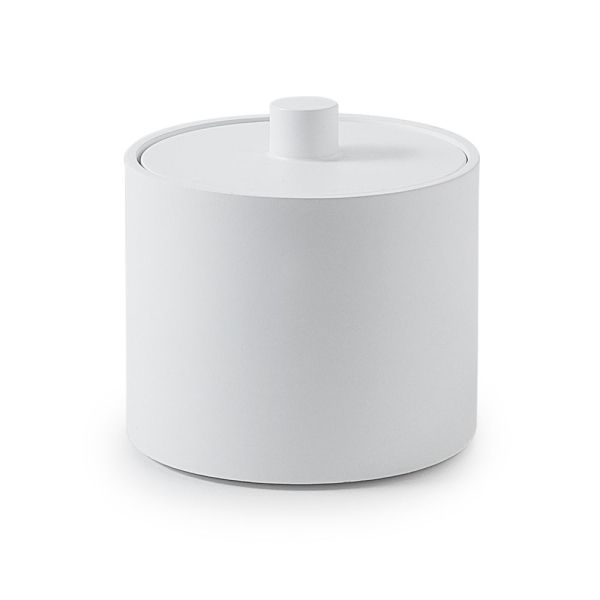 Gedy Brenda, настольный круглый контейнер с крышкой, цвет белый матовый