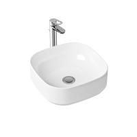 Комплект 2 в 1 Lavinia Boho Bathroom Sink Slim 21510235, накладная фарфоровая раковина 40 см, смеситель с донным клапаном