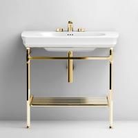 Artceram CIVITAS Металическая структура Quadra 76х44хh80,5см для раковины 90, полка сетка, цвет: золото