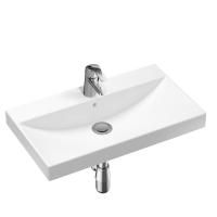Комплект 3 в 1 Lavinia Boho Bathroom Sink 21510453, врезная фарфоровая раковина 80 см, смеситель с донным клапаном, латунный сифон