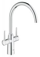 Смеситель для кухни GROHE Ambi с двумя рукоятками, высокий излив, хром (30189000) Смеситель для кухни GROHE Ambi с двумя рукоятками, высокий излив, хром (30189000)